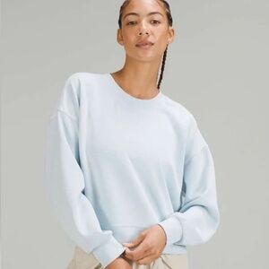 Lululemon Softstreme Perfectly Oversized Cropped Crew Powder Blue Size 2